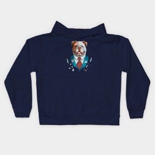 Bulldog Boss Print Art Kids Hoodie